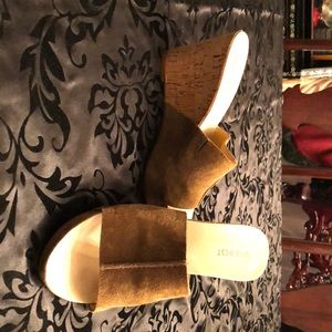 Leather Nine West Wedge Sandals